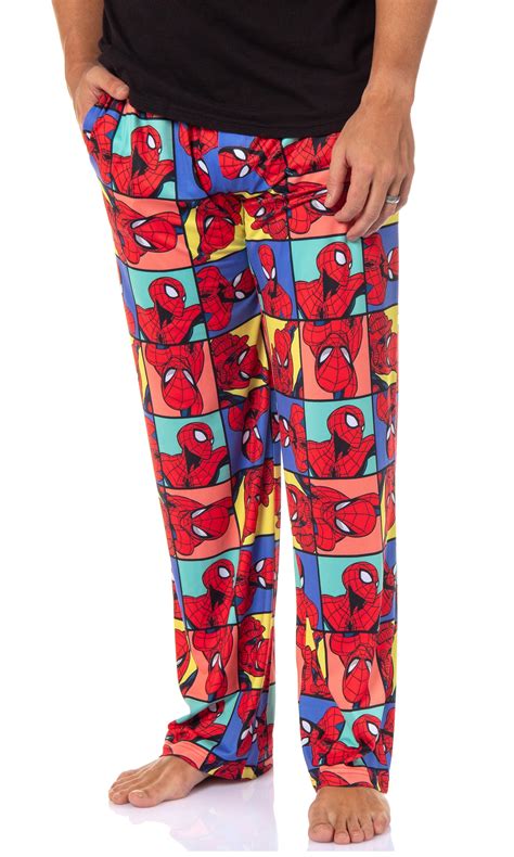 Marvel Comics Men's Spider-Man Grid Adult Sleep Lounge Pajama Pants ...