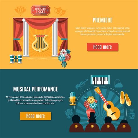 Theater-banner-set | Kostenlose Vektor