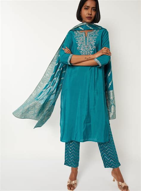 Buy Women Embroidered Straight Kurta Set Online at just Rs. 2299.0 ...
