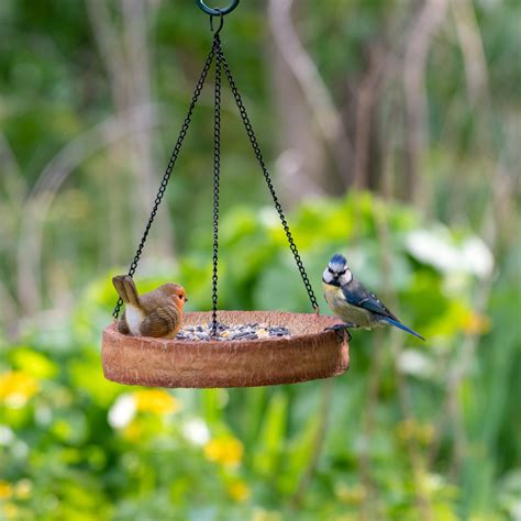 Hanging Bird Feeder with Robin – Polystone Garden Decoration