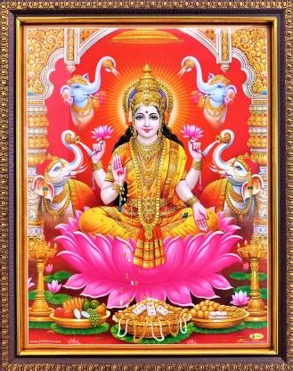shreya arts frame wth glass Dhan Lakshmi/Vaibhav Lakshmi/Mata Lakshmi ...