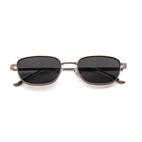 [ Riptide ] Compact Squared Sunglasses : Black/Silver | Project Shades