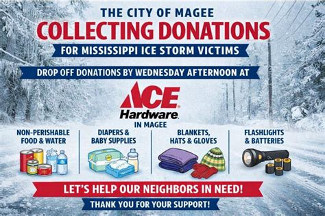 City of Magee Collecting Donations for Mississippi Ice Storm Victims ...