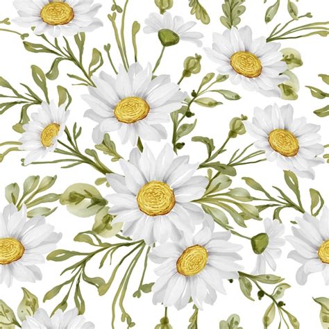 Spring Daisy Flower Pattern 的图像结果