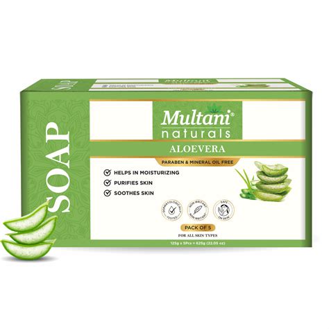 Multani Naturals Aloe Vera Soap I Ayurvedic Bath Soap for Men & Women ...