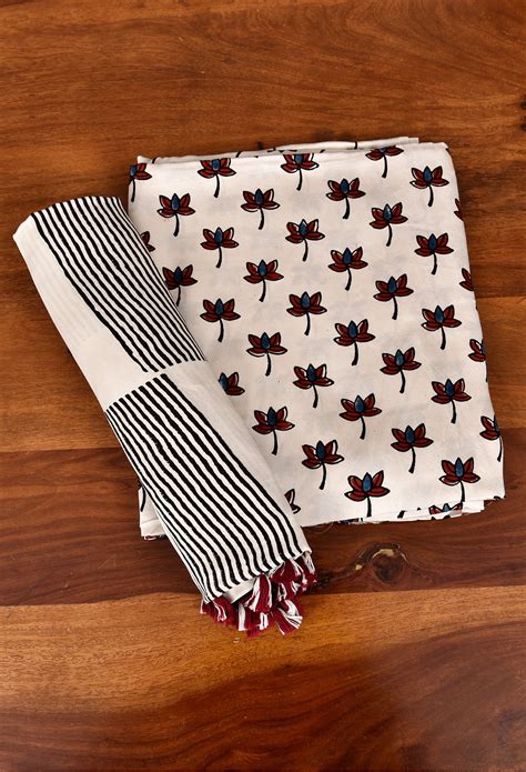 CHANDNI : AJRAKH HAND BLOCK MODAL SILK 2 PIECE SUIT – EkBanni