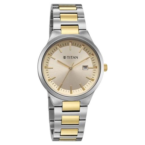Buy Online Titan Workday Wonders Quartz Analog Champagne Dial Two Toned ...