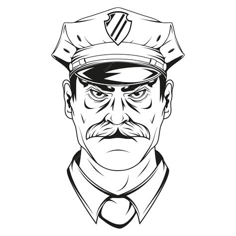 Premium Vector | Policeman Vector illustration of a sketch professional officer male Traffic ...