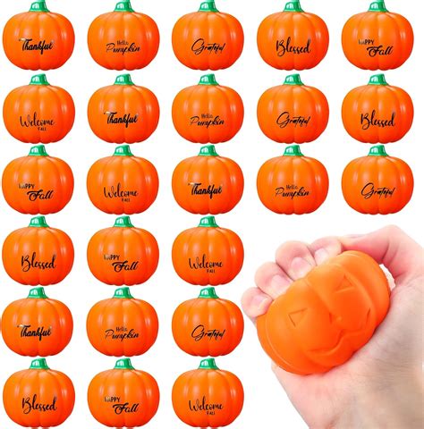 Amazon.com: Seenelling 24 Pcs Thanksgiving Stress Balls Pumpkin Toys ...
