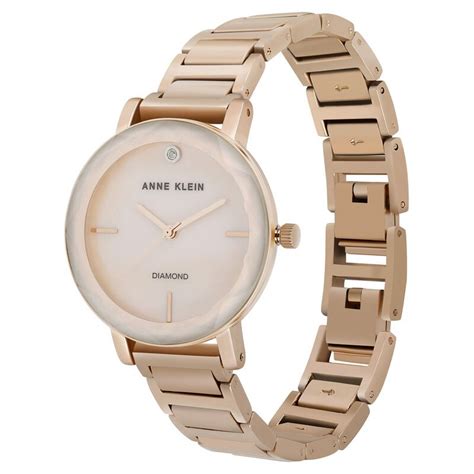 Buy Online Anne Klein Quartz Analog Pink Dial Metal Strap Watch for ...