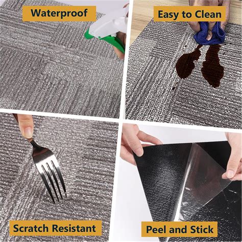 Buy HotDecor Gray Faux Terrazzo Peel and Stick Floor Tile Bathroom ...