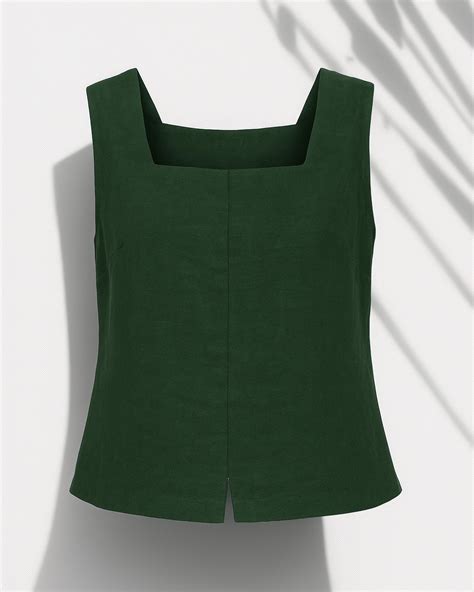 Aeris Sleeveless Top- Forest Green – SANSKORI