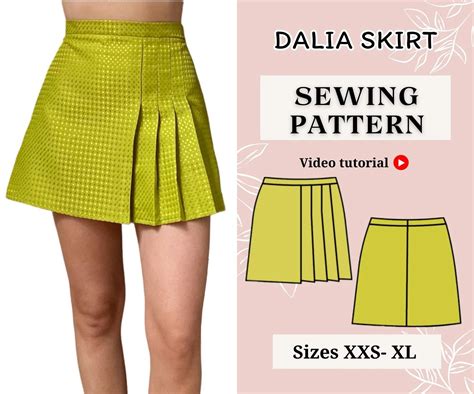 Skirt PDF Pattern Video Tutorial Size XXS-XL Skirt Pattern Sewing Pattern Pdf Sewing Pattern ...