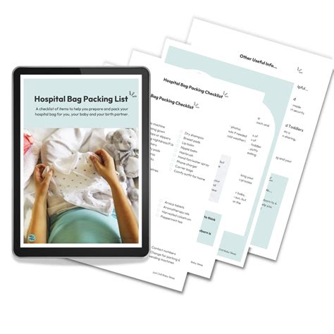 Hospital Bag Packing Checklist Download - Just chill baby sleep