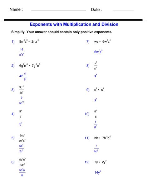 A Short Guide To Using Multiplying Exponent Worksheets [PDFs ...