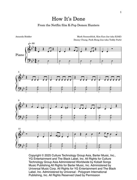 How It's Done (arr. Amanda Hodder) by Huntr/X (Ejae, Audrey Nuna And Rei Ami) Sheet Music for ...