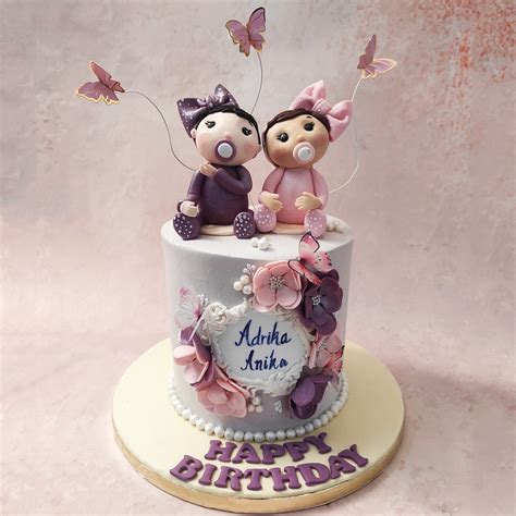 Twins Cake | Twins Butterfly Cake | Twins Birthday Cake For Kids ...