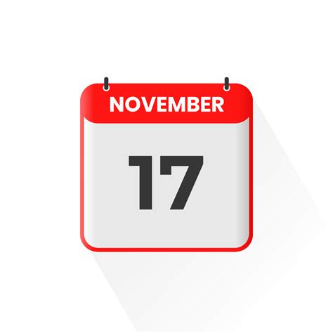 17th November calendar icon. November 17 calendar Date Month icon ...