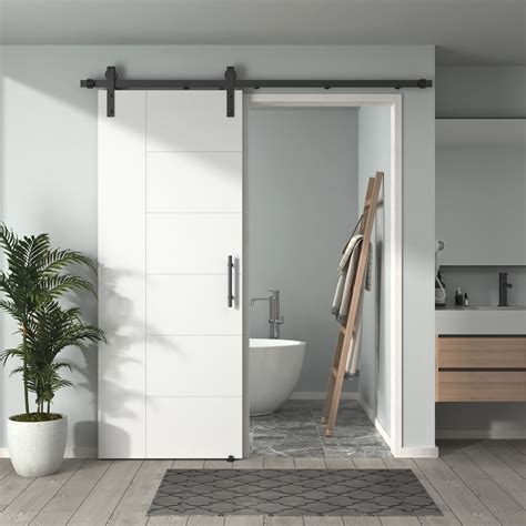 DOOR HARBOR 30In X 80In Pre-Assembled Sliding Barn Door With 5.5Ft ALL ...