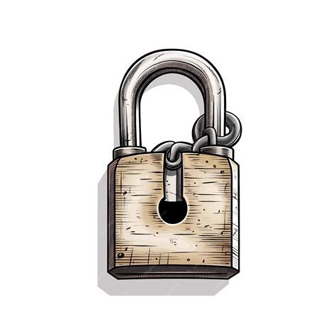 Premium Vector | Hand drawn Lock cartoon vector illustration clipart ...