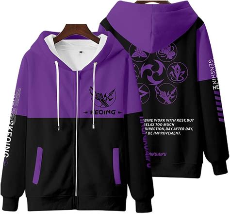 RuiMing Purple Keqing Cosplay Hoodie Sweatshirt Coat India | Ubuy