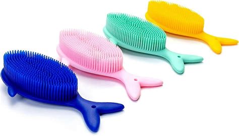 Cepillo sensorial premium, exfoliante corporal de silicona suave, 4 ...