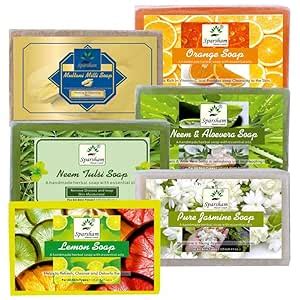 Buy Sparsham 6 Multi Fragrance Mixed Herbal Soap Multani Mitti Haldi ...