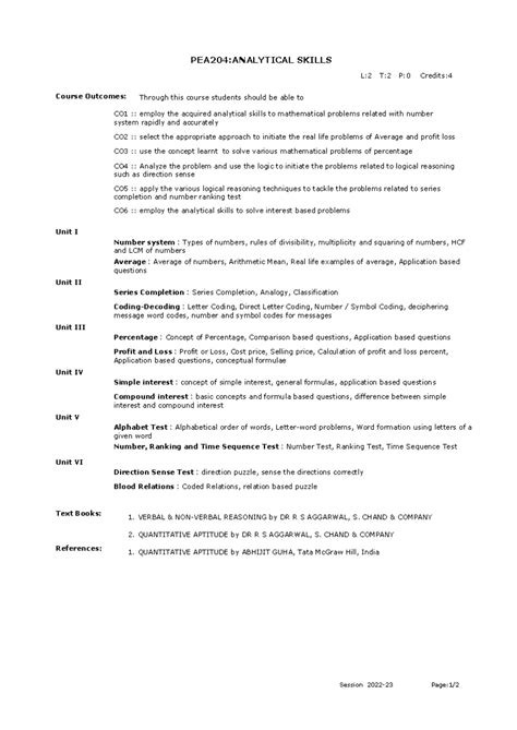 Frm Course Syllabus IPDownload - PEA204:ANALYTICAL SKILLS Course ...