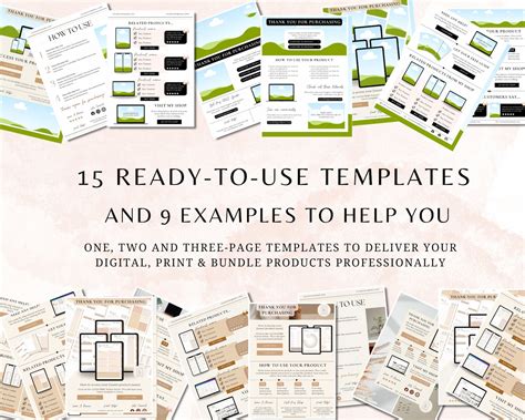 Digital Download Instructions Templates for Digital, Print and Bundles ...