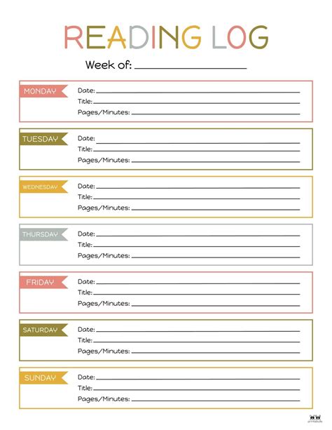 Free Printable Reading Logs - Printable Calendars AT A GLANCE