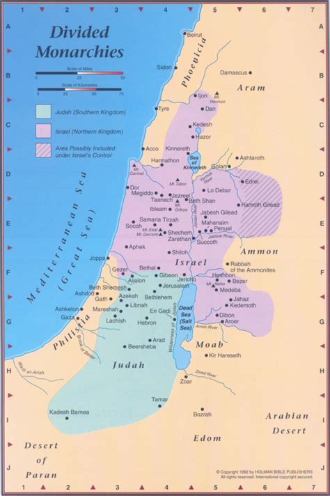 Map Israel Northern And Southern Kingdom