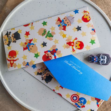 Little Superhero Set of Money Envelopes Blue – Cuckoo & Crow