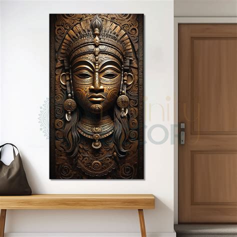 Egyptian face with dark golden modern art painting Canvas Painting - D ...