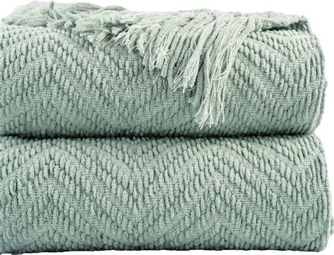 BATTILO HOME Sage Green Throw Blanket for Couch, Knit Sage Throw ...