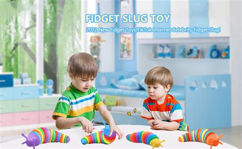 Buy Cantil Fidget Slug Toy,Multicolor Articulated Stretch Slug Fidget ...