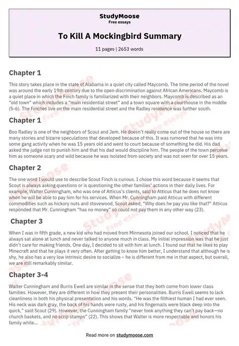 Chapter 3 Summary To Kill A Mockingbird
