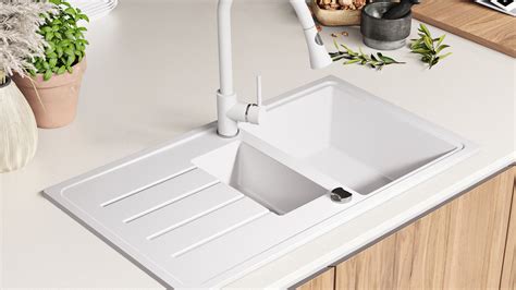 Fregadero de granito de un seno y medio con escurridor grande ...