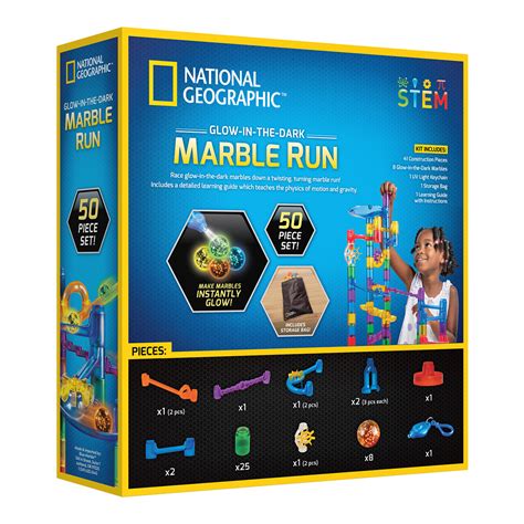National Geographic 50 pc Glow-in-Dark Marble Run – Science Kits SG