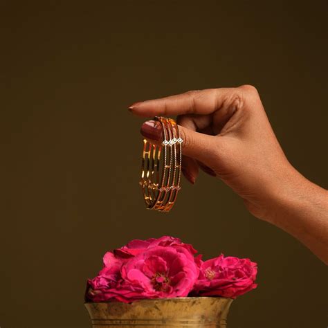 Lav Silver Bangles with White Cut Stones Handmade Chennai