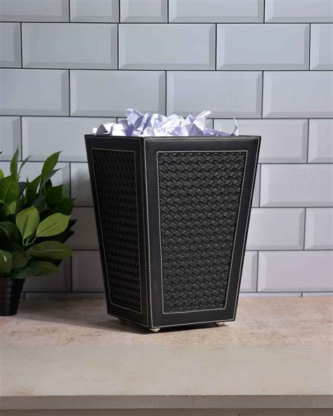 Premsons® Premium Faux Leather Dustbin - Sleek & Modern Waste Basket f