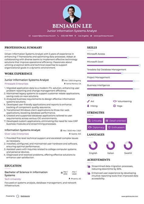 10+ Information Systems Analyst Resume Samples & Templates for 2025