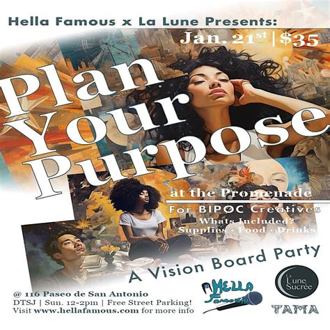 Plan Your Purpose A Vision Board Party By and for Bipoc Creatives, La ...
