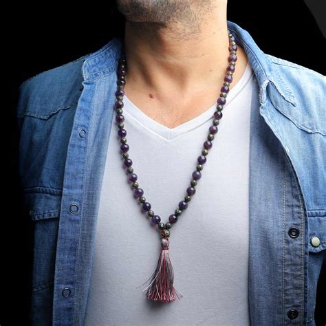 Passionate intensity Amethyst Pyrite Mala – Justwowfactory