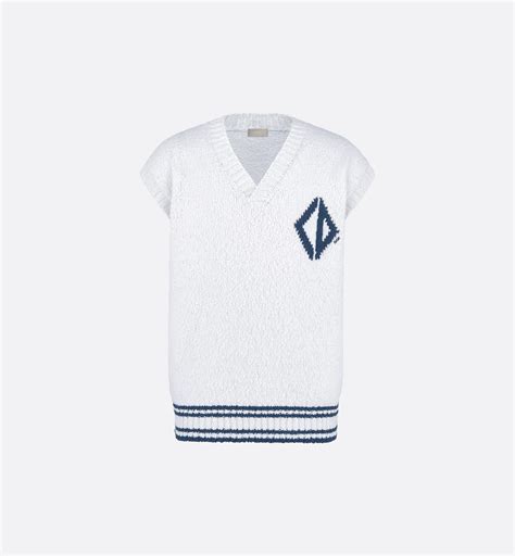 CD Diamond Sweater Vest White Cotton Jersey | DIOR