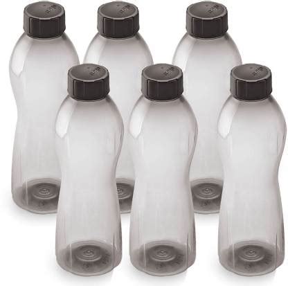 Flipkart.com | cello MAXIS 1Ltr Black Set of 6 1000 ml Water Bottles ...