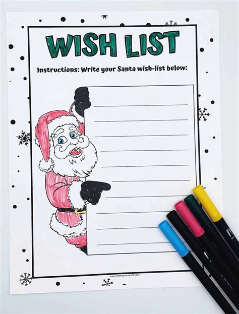 Free Magical Santa Wish List Printable for Kids