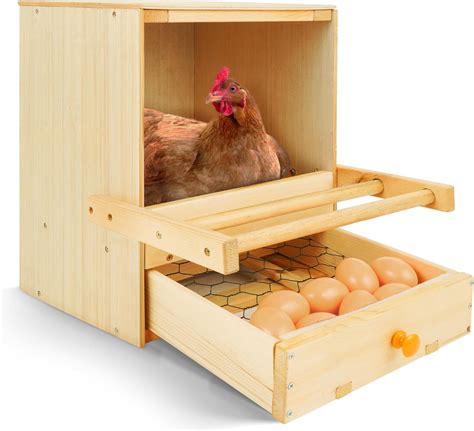 Amazon.com: MKNOWPG Chicken Nesting Box Single Nesting Boxes Wooden for ...