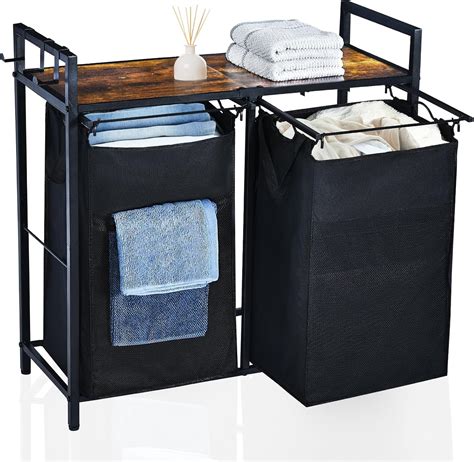 Amazon.com: Edergoo Laundry Basket, Laundry Hamper 2 Section, Laundry ...