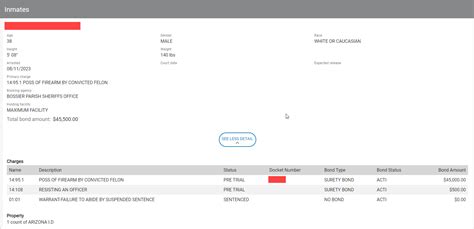 Bossier Parish Maximum Security Facility Roster Lookup, LA, Inmate Search
