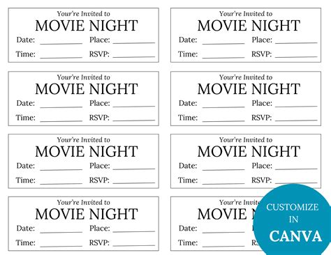 Editable Movie Event Ticket